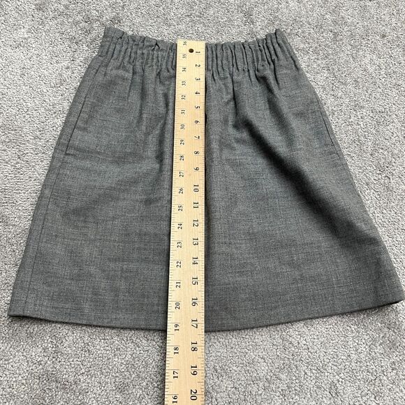 J.Crew Wool Blend Sidewalk Pleated Pencil Skirt Womens 00 Gray Elastic Pockets - Picture 7 of 10